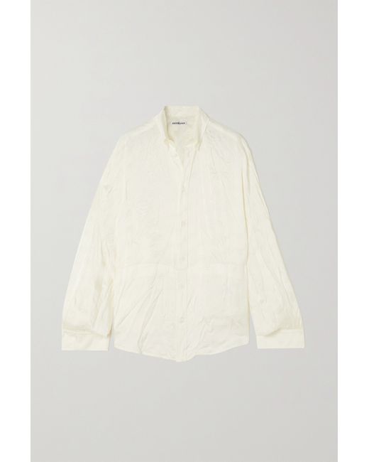 Balenciaga Oversized Crinkled Satin-jacquard Shirt