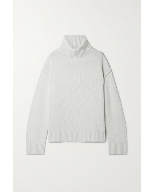 Allude Wool And Cashmere-blend Turtleneck Sweater Light
