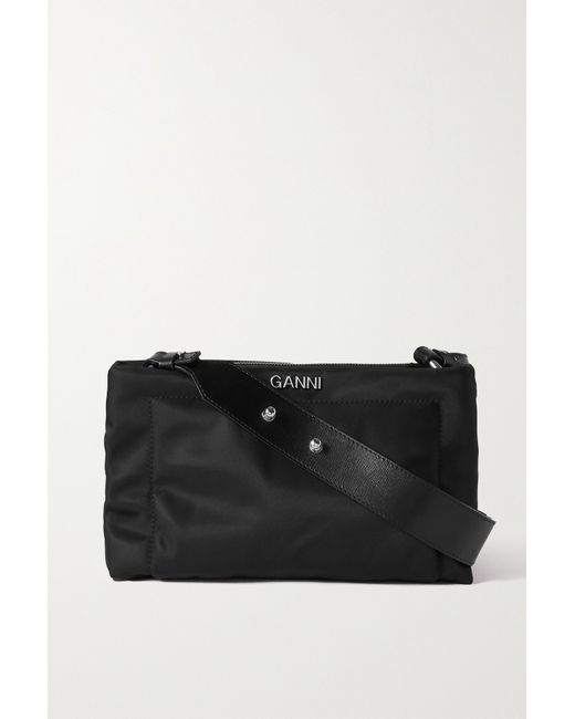 Ganni Pillow Leather-trimmed Recycled Shell Shoulder Bag