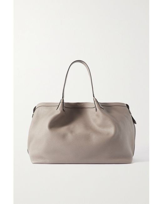 Serapian Secret Large Textured-leather Tote Taupe
