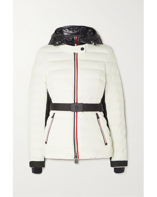 Moncler Grenoble Bruche Belted Two-tone Quilted Down Ski Jacket