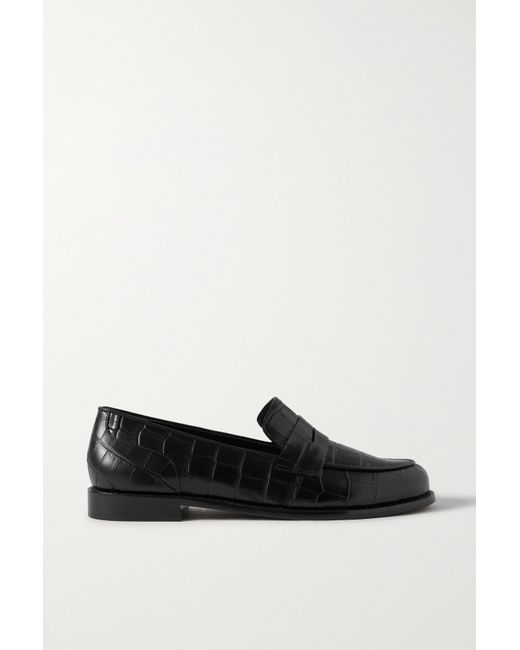 Porte & Paire Croc-effect Leather Loafers