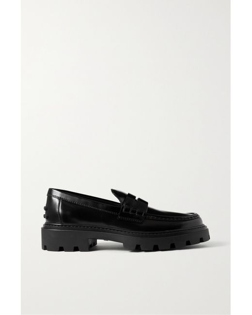 Tod's Gomma Pesante Glossed-leather Loafers