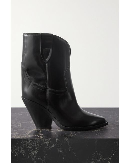 Isabel Marant Leyane Glossed-leather Ankle Boots