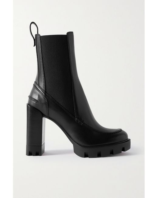 Christian Louboutin Glory 100 Leather Platform Ankle Boots