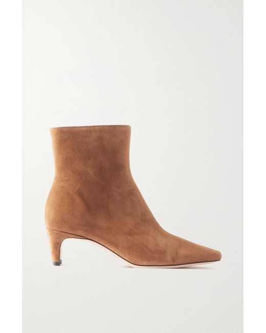 Staud Wally Suede Ankle Boots Tan