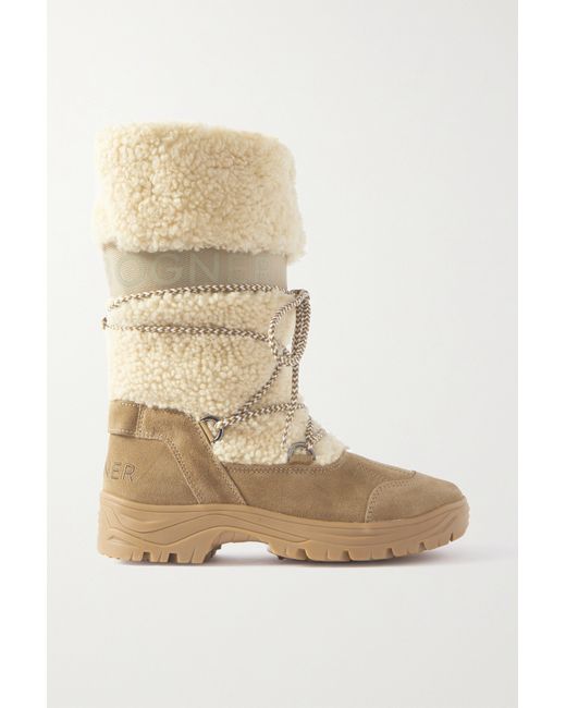 Bogner Alta Badia 2 B Shearling And Suede Snow Boots Sand