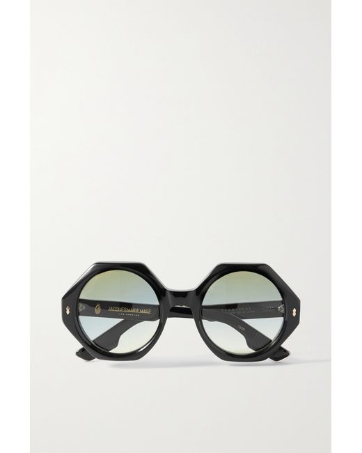 Jacques Marie Mage Pennylane Oversized Hexagon-frame Acetate And Gold-tone Sunglasses