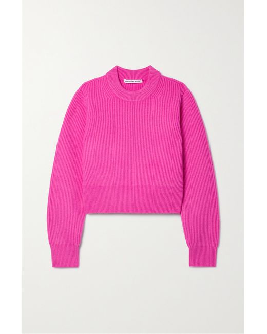 T by Alexander Wang Ribbed Wool-blend Sweater