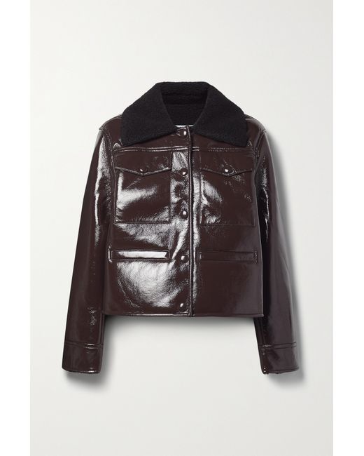 Proenza Schouler White Label Faux Shearling-trimmed Coated-leather Jacket