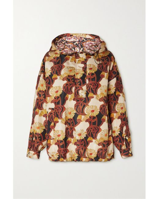 La Double J. Padded Floral-print Shell Hooded Jacket