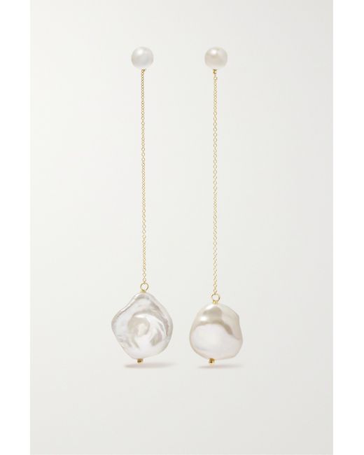 Mateo Duality 14-karat Gold Pearl Earrings
