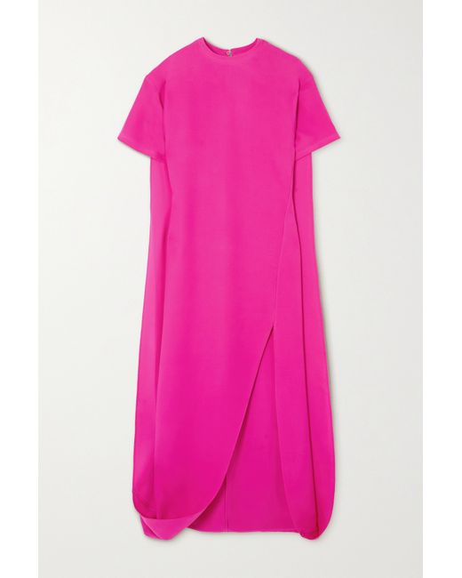 Valentino Cape-effect Silk-cady Maxi Dress
