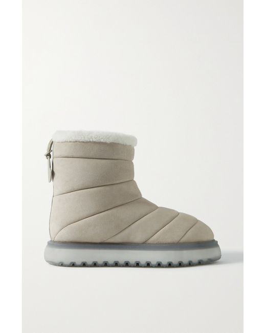 Moncler Hermosa Shearling-lined Suede Ankle Boots