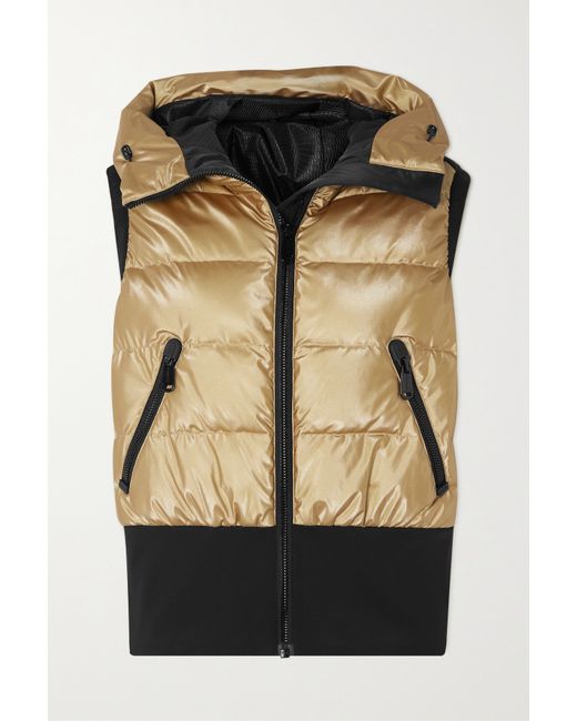 Goldbergh Shine Hooded Metallic Quilted Down Vest