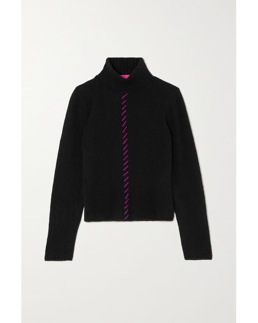 The Elder Statesman Nimbus Whipstitched Cashmere And Cotton-blend Turtleneck Sweater