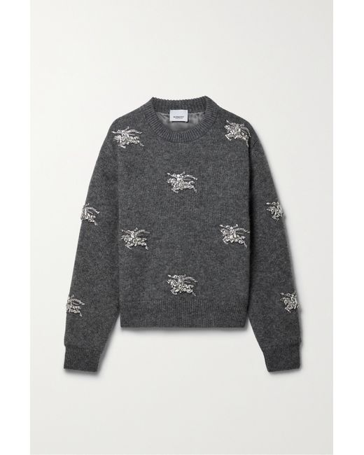Burberry Crystal-embellished Wool-blend Sweater