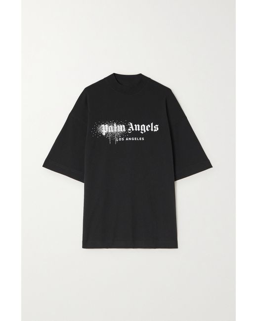 Palm Angels Embellished Printed Cotton T-shirt