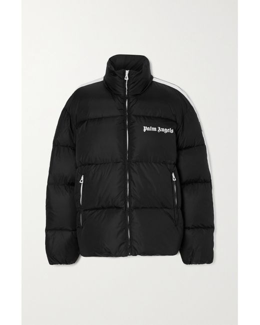 Palm Angels Striped Webbing-trimmed Padded Shell Down Jacket