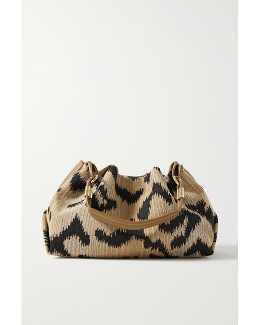Ulla Johnson Remy Leopard-print Jacquard And Leather Clutch