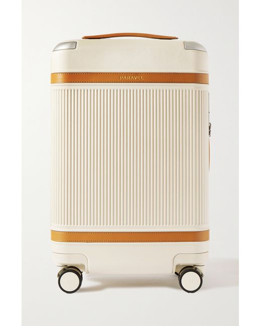 Paravel Net Sustain Aviator Carry-on Vegan Leather-trimmed Hardshell Suitcase Tan