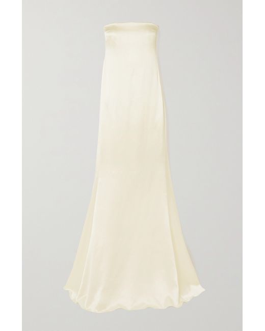 Saint Laurent Strapless Silk-satin Gown