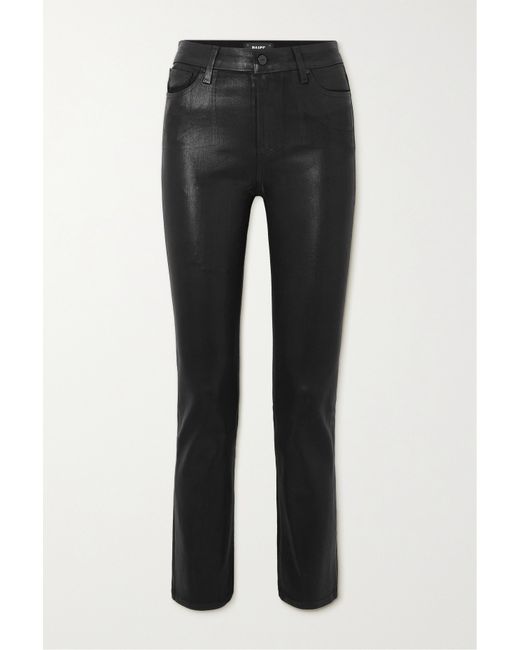 Paige Cindy Cropped High-rise Coated Straight-leg Jeans