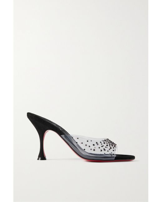 Christian Louboutin Degramule Strass 85 Crystal-embellished Pvc Mules