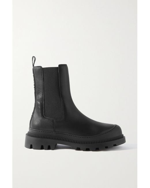 Loewe Webbing-trimmed Leather Chelsea Boots