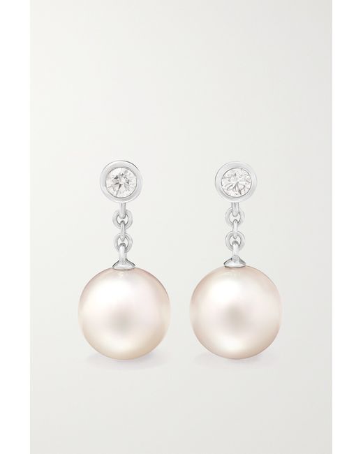 Mikimoto 18-karat Gold Pearl And Diamond Earrings one