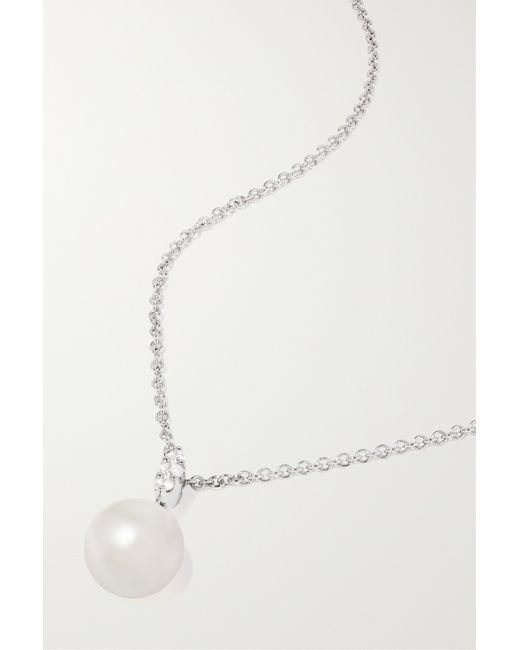 Mikimoto 18-karat Gold Pearl And Diamond Necklace one