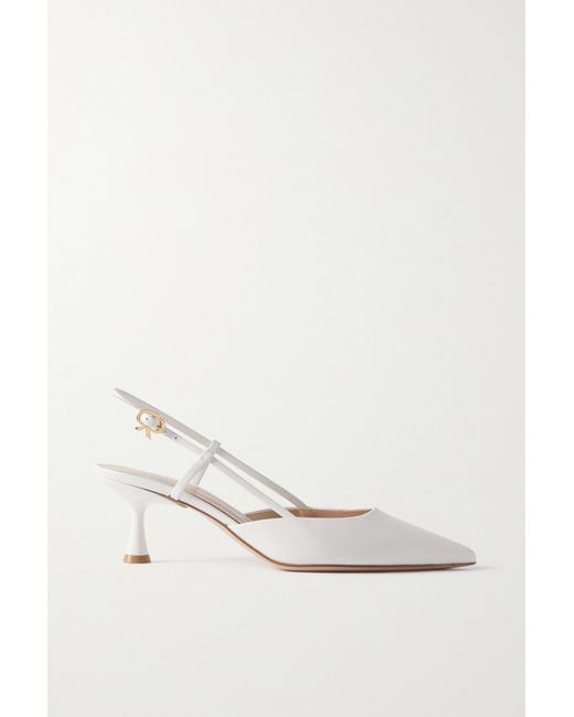 Gianvito Rossi Ascent 55 Leather Slingback Pumps