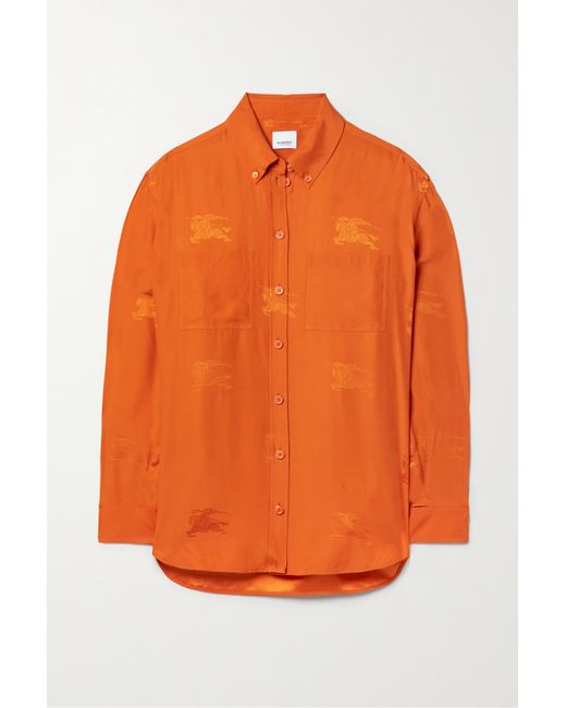 Burberry Silk-satin Jacquard Shirt