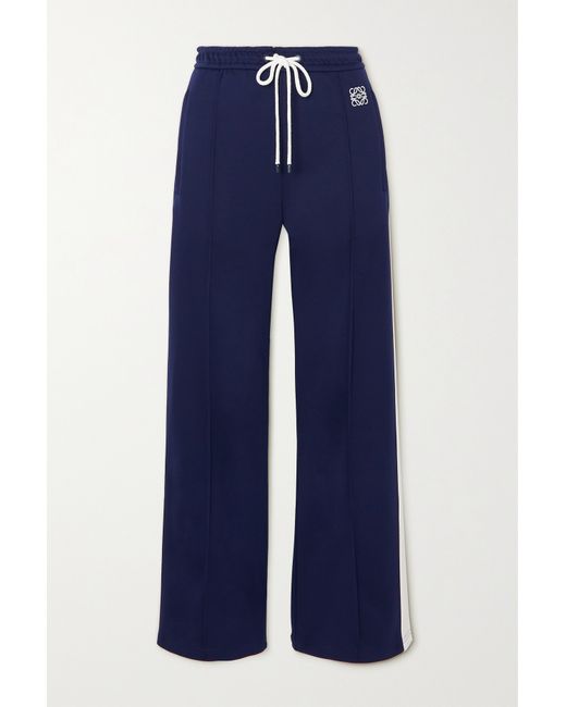 Loewe Anagram Embroidered Jersey Track Pants Navy