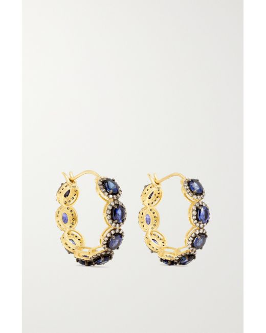 Amrapali London Mini Rajasthan 18-karat Sapphire And Diamond Hoop Earrings one
