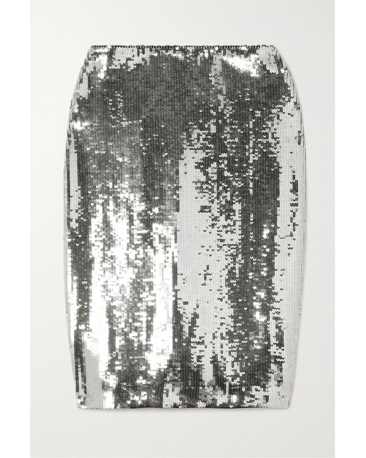 Nili Lotan Bonne Sequined Jersey Skirt