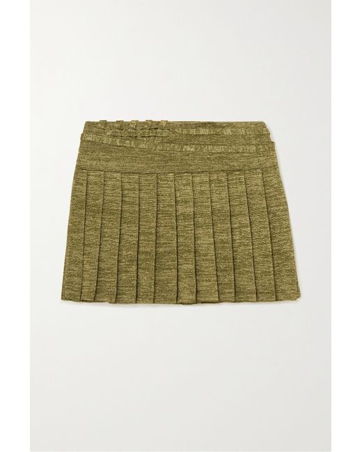 Isa Boulder Pleated Stretch-jersey Mini Skirt