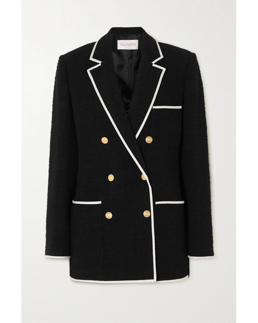 Valentino Double-breasted Wool-blend Bouclé Blazer
