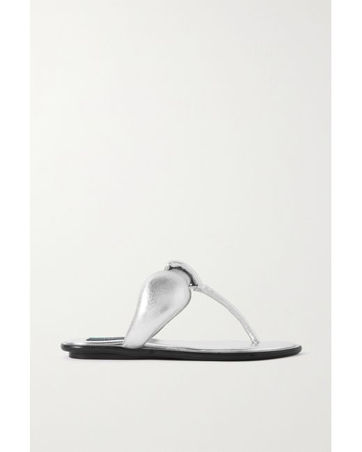 Pucci Padded Metallic Leather Sandals
