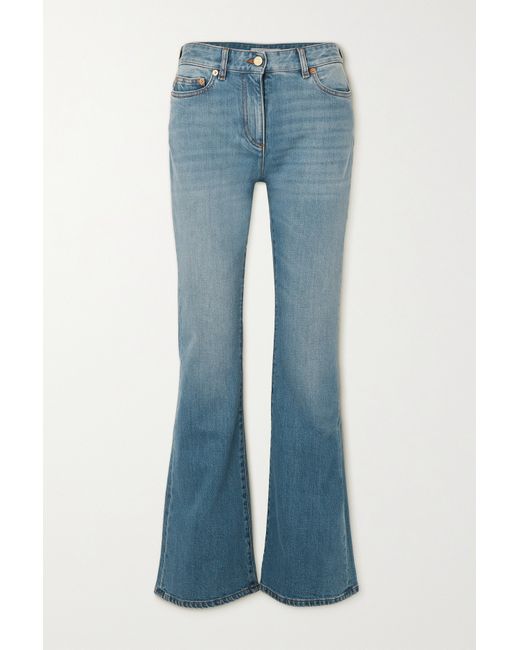 Valentino Chain-embellished High-rise Flared Jeans