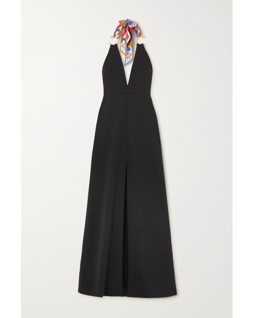 Pucci Embellished Crepe Halterneck Maxi Dress