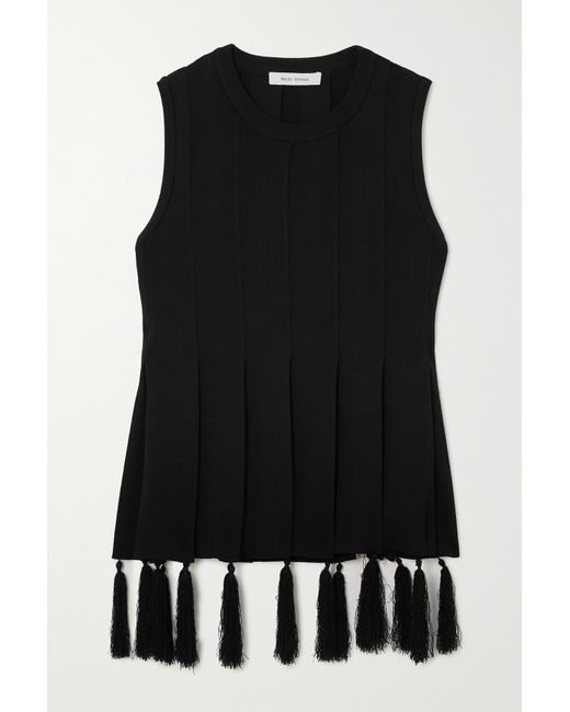 Wales Bonner Poet Fringed Pleated Knitted Tank