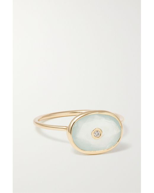 Pascale Monvoisin Orso 9-karat Gold Aquamarine And Diamond Ring