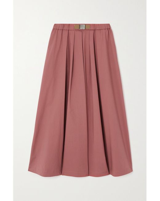 Brunello Cucinelli Cotton-poplin Midi Skirt