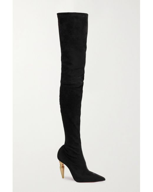 Christian Louboutin Lipbotta 100 Stretch-suede Over-the-knee Boots