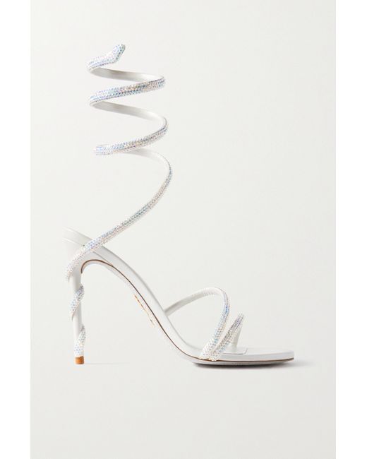 Rene Caovilla Margot Crystal-embellished Satin Sandals