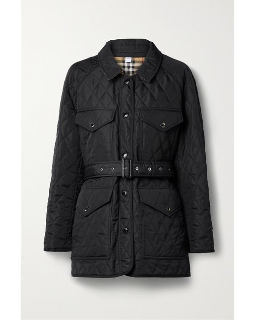 Burberry Belted Padded Quilted Shell Jacket