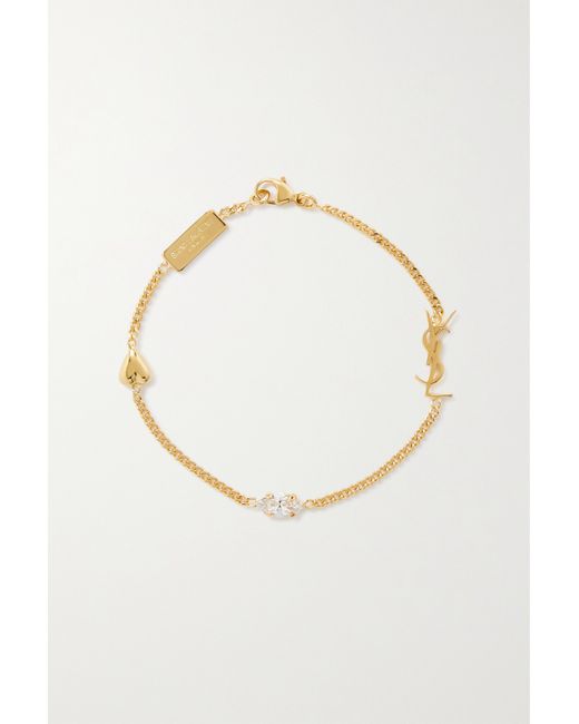 Saint Laurent Crystal-embellished tone Bracelet