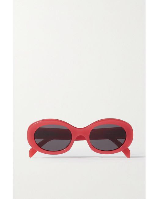 Celine Triomphe Oval-frame Acetate Sunglasses