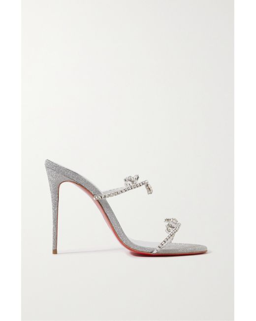 Christian Louboutin Just Queen 100 Crystal-embellished Pvc Mules